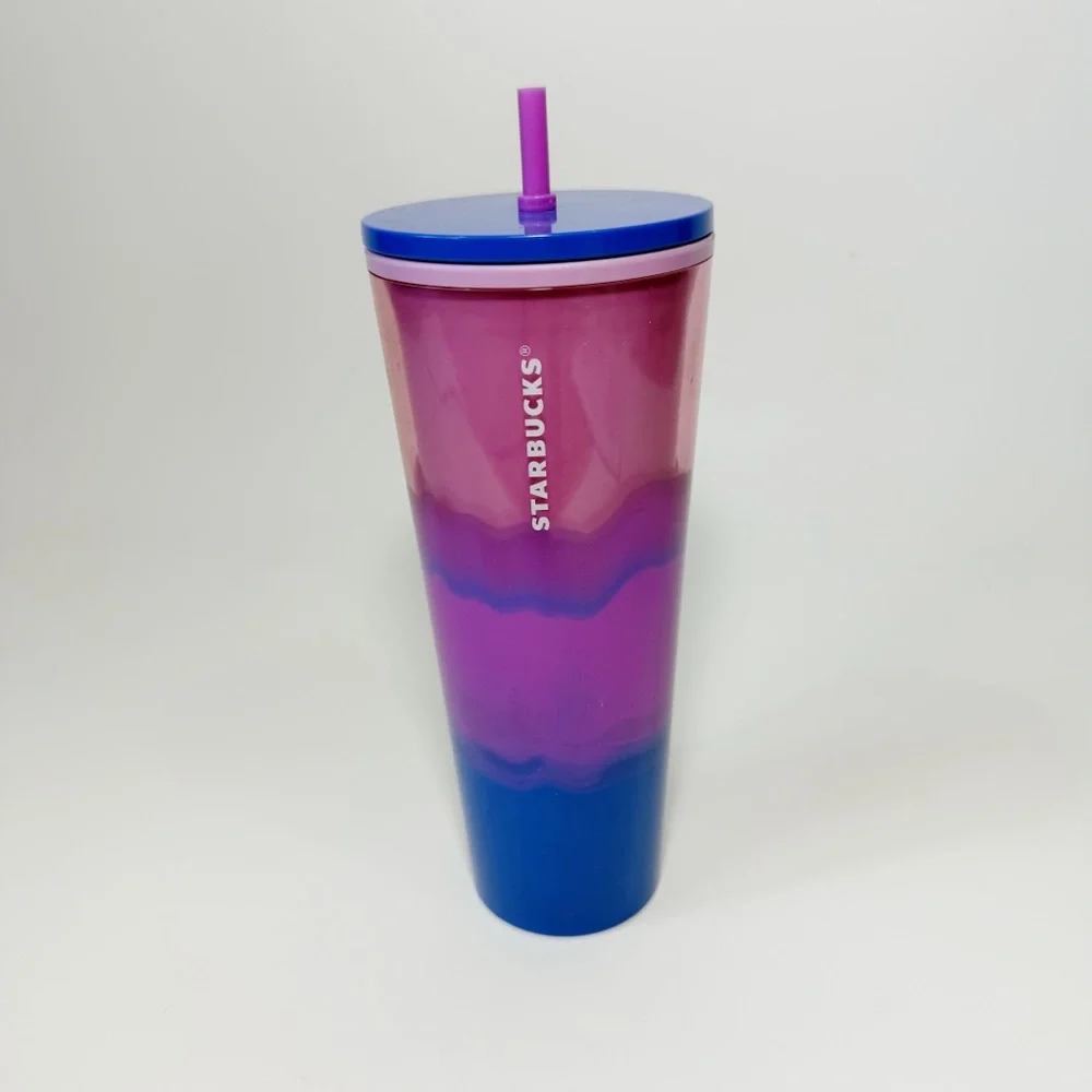 Starbucks Summer 2021 Color Wave 24 oz Venti Cold Cup Tumbler Pink Purple